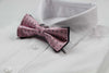 Mens Pink With Black Polka Dot Patterned Bow Tie