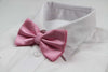 Mens Light Pink Plain Coloured Bow Tie With White Polka Dots