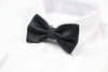 Mens Black Plain Coloured Checkered Bow Tie