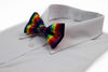 Mens Multicoloured Striped Patterned Rainbow Bow Tie