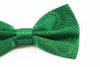 Mens Green Disco Shine Checkered Patterned Bow Tie
