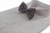 Mens Pink & Green Striped Patterned Cotton Bow Tie