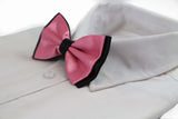 Mens Pink Two Tone Layered Bow Tie