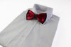 Mens Dark Red Two Tone Layered Bow Tie