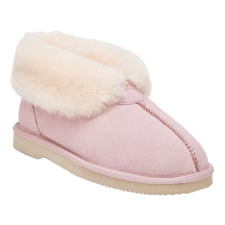 Grosby Womens Ugg Short Boots Suede Sheepskin Princess Pink Slippers Tie Store Australia