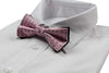 Mens Pink With Black Polka Dot Patterned Bow Tie