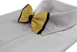 Mens Yellow Gold Two Tone Layered Bow Tie