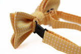 Boys Yellow Bow Tie With White Polka Dots