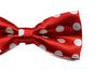 Boys Red With White Large Polka Dots Patterned Bow Tie