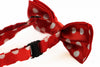 Boys Red With White Large Polka Dots Patterned Bow Tie
