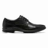 Mens Hush Puppies Cain Black Leather Lace Up Work Formal Shoes