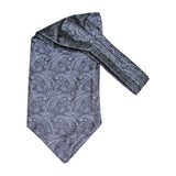 Mens Grey, Black & Charcoal Paisley Cravat