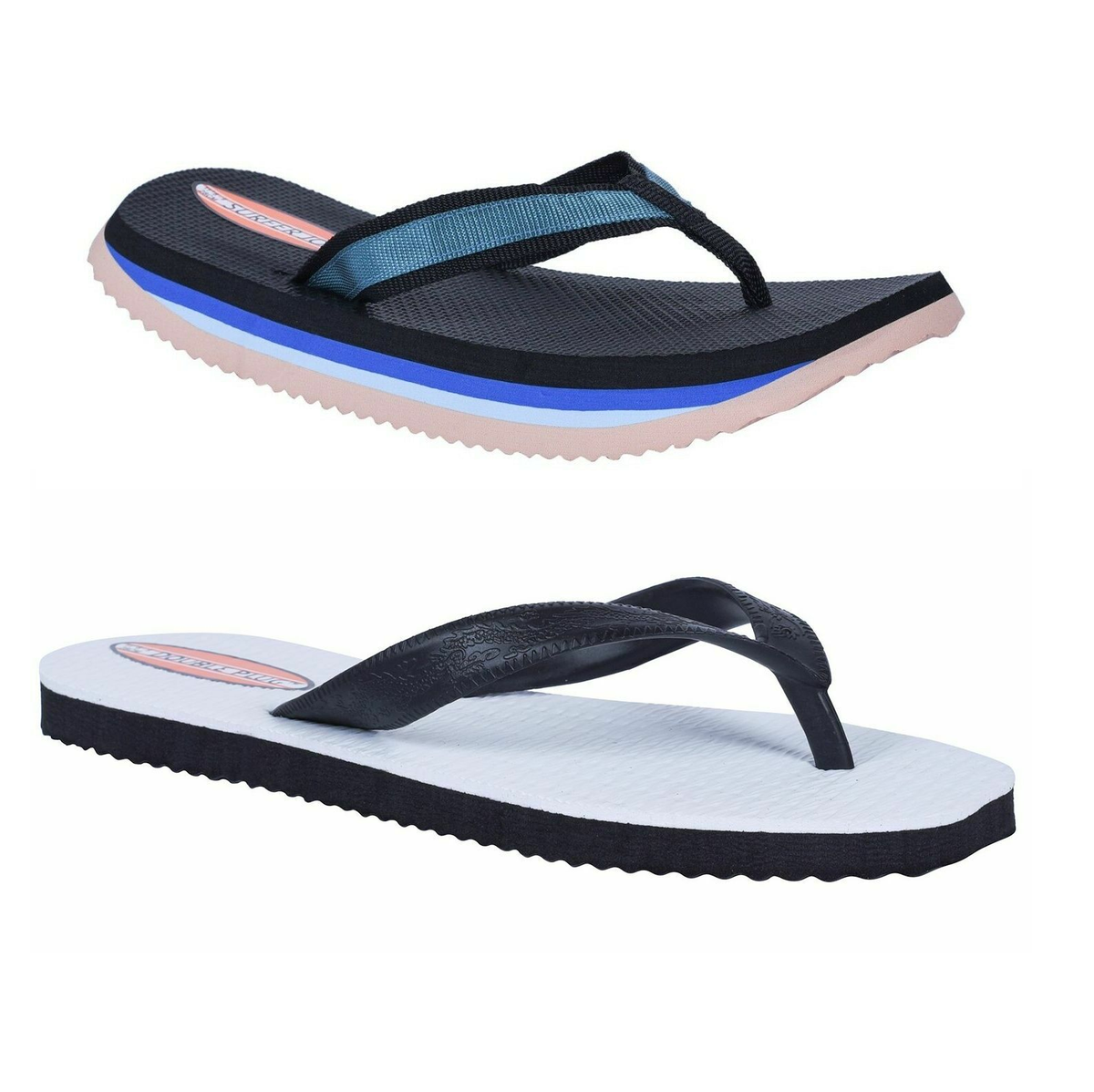 2 X Mens Original Surfer Joe & Double Plug Thongs Sandals Slippers Flip