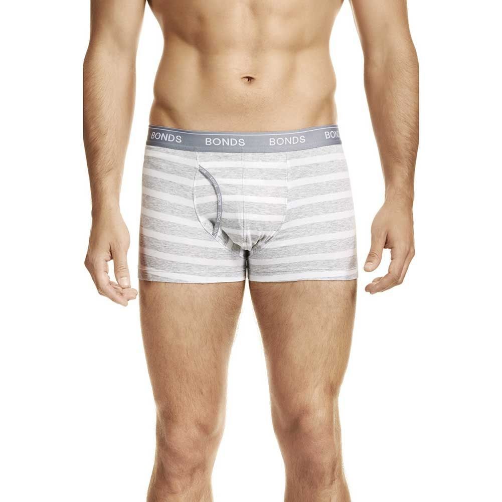 3 X Mens Bonds Striped Guyfront Trunks Underwear White/Grey Mzuqi – Tie  Store Australia