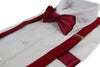 Mens Maroon 100cm Suspenders & Matching Bow Tie & Pocket Square Set
