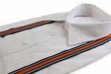 Boys Adjustable Black, White & Orange Striped Patterned Suspenders