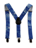 Boys Adjustable Denim Patterned Suspenders