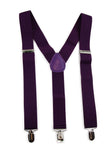 Wide Heavy Duty Adjustable 100cm Dark Purple Adult Mens Suspenders
