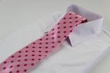 Mens Pink Polka Dot Patterned 8cm Neck Tie