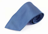 Mens Light Blue Striped 10cm Classic Neck Tie