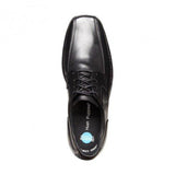 Mens Hush Puppies Power Extra Wide Leather Work Black Lace Up Dress Shoes