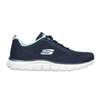 Womens Skechers Track - New Staple Navy/Aqua Sneaker Shoes