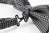 Mens Black & White Zig Zag Patterned Bow Tie
