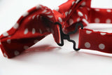Mens Red & White Polka Dots Patterned Bow Tie