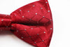 Mens Red With Silver Patterned Bow Tie