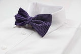 Mens Purple & Black Grid Patterned Bow Tie