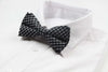 Mens Black & White Patterned Cotton Bow Tie