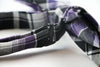 Mens Black, White & Purple Patterned Cotton Bow Tie