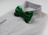 Mens Green Sequin Patterned Bow Tie