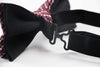 Mens Black, Red & Pink Patterned Bow Tie