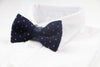 Mens Navy With Pink Knitted Bow Tie