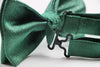 Mens Green & Silver Patterned Bow Tie