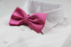 Mens Pink Plain Coloured Bow Tie With White Polka Dots