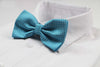 Mens Light Blue Plain Coloured Bow Tie With White Polka Dots