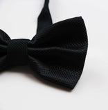 2 x Mens Black Plain Coloured Checkered Bow Tie