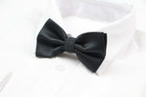 2 x Mens Black Plain Coloured Checkered Bow Tie