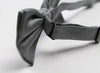 Mens Silver Plain Coloured Checkered Bow Tie