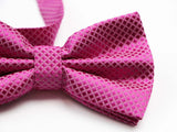 Mens Hot Pink Plain Coloured Large Patterned Checkered Bow Tie