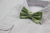 Mens Lime Plain Coloured Checkered Bow Tie