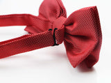 Mens Watermelon Red Plain Coloured Checkered Bow Tie