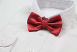 Mens Watermelon Red Plain Coloured Checkered Bow Tie