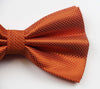 Mens Orange Plain Coloured Checkered Bow Tie
