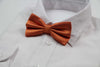 Mens Orange Plain Coloured Checkered Bow Tie