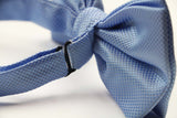 Mens Cornflower Blue Plain Coloured Checkered Bow Tie