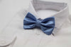 Mens Cornflower Blue Plain Coloured Checkered Bow Tie
