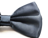 Mens Gunmetal Solid Plain Colour Bow Tie